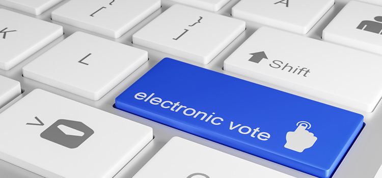 Computer-Tastatur mit Taste Electronic Vote