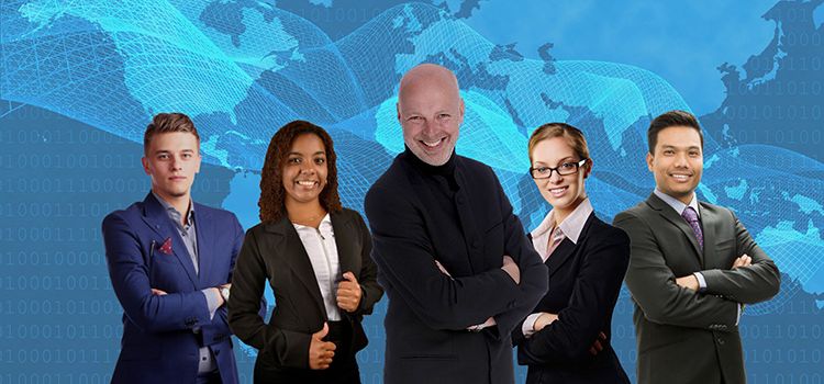 Internationales Team eines Startups