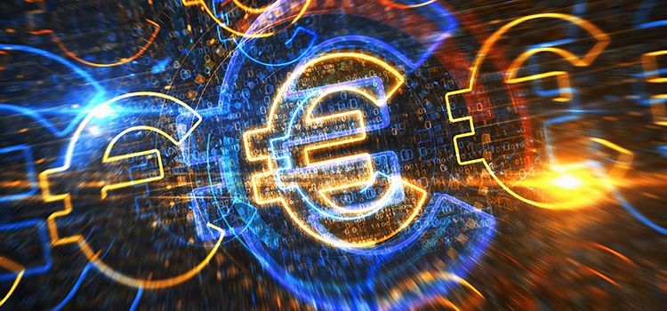 Euro-Symbol digital aufgelöst