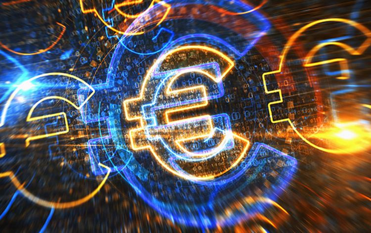 Euro-Symbol digital aufgelöst