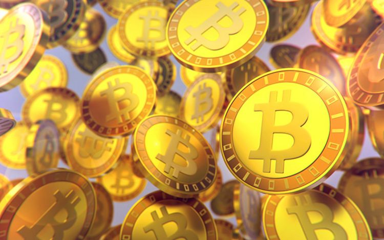 Bitcoin dargestellt als Münzen