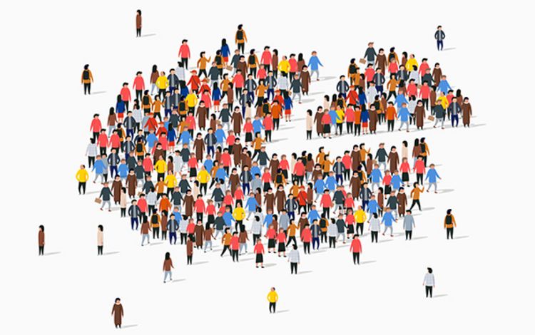 Menschenmassen als Symbol für die demografische Entwicklung