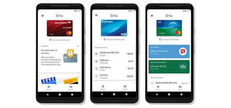 Smartphones mit Google Pay