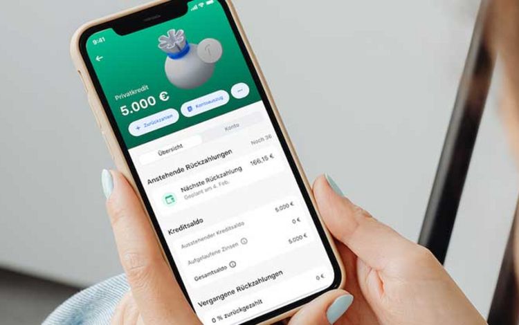 Die App der Neo-Bank Revolut mit der Ansicht für Kredit