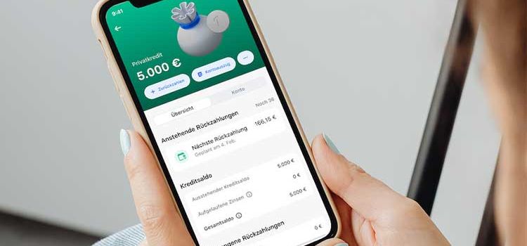 Die App der Neo-Bank Revolut mit der Ansicht für Kredit