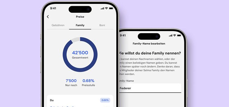 Smartphone-Ansicht der Funktion Gruppen-Sparen