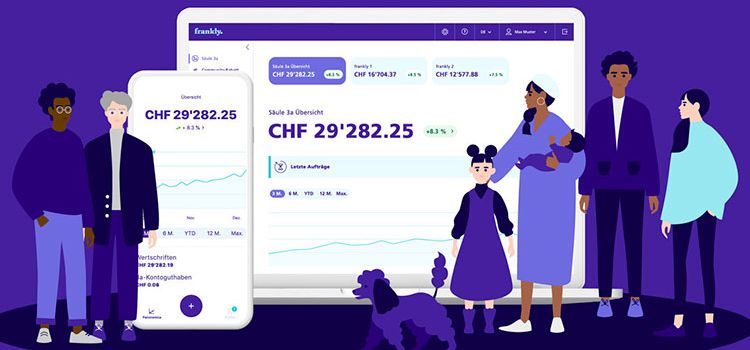 Das Key-Visual der 3a-Vorsorge-App Frankly