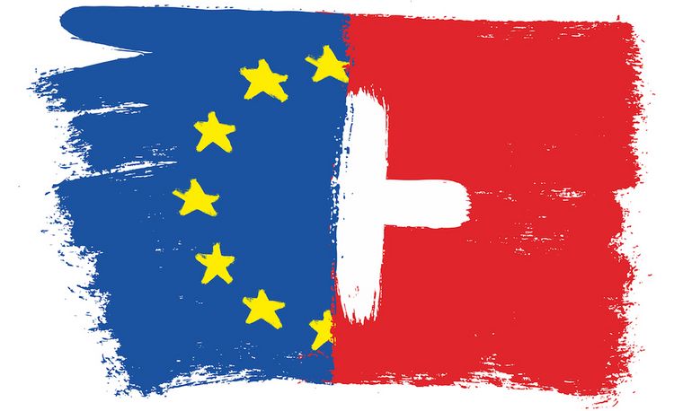 Flaggen EU und Schweiz