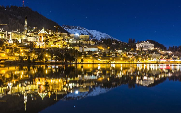 St. Moritz Nachtaufnahme