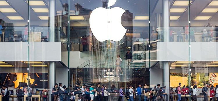 Ansicht von aussen des Apple Store in Hongkong