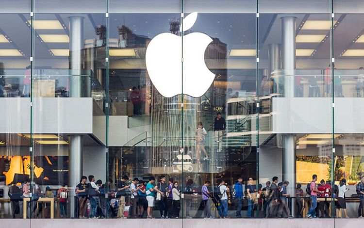 Ansicht von aussen des Apple Store in Hongkong