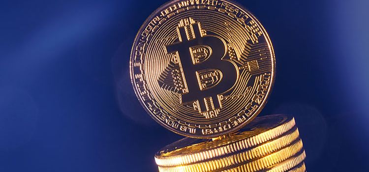 Bitcoin als physische Münzen dargestellt