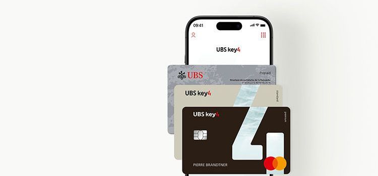 Karten der App UBS Key4 Banking