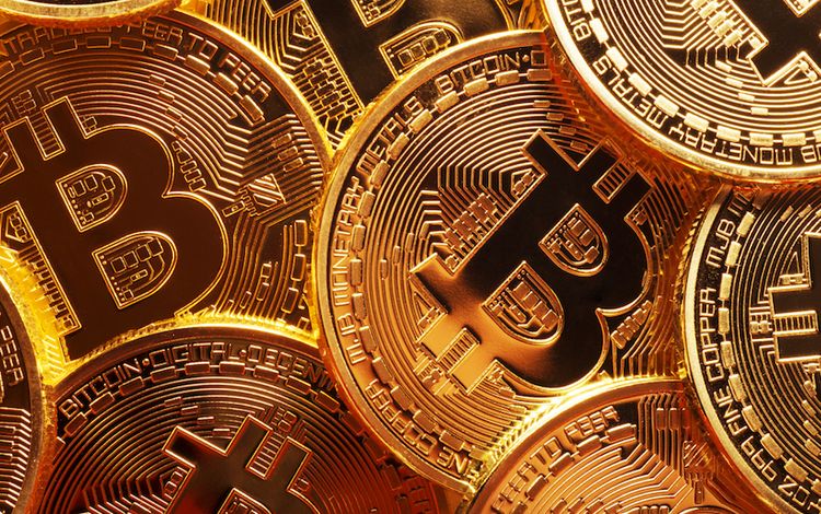 Bitcoin als Münzen dargestellt