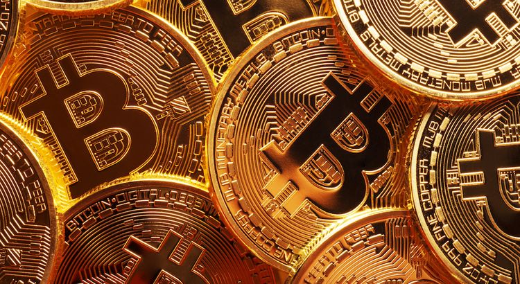 Bitcoin als Münzen dargestellt