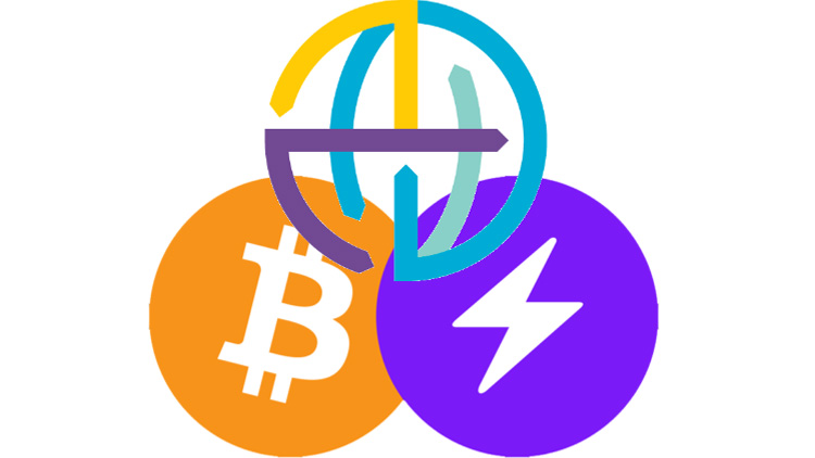 Icons von Bitcoin, SWIFT und Bitcoin Lightning