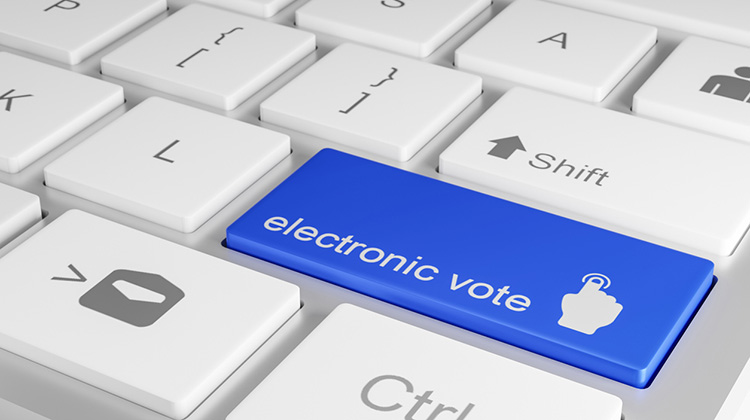 Computer-Tastatur mit Taste Electronic Vote