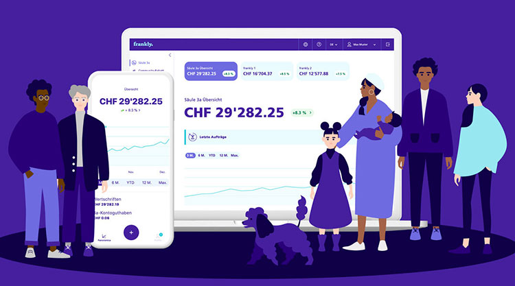 Das Key-Visual der 3a-Vorsorge-App Frankly