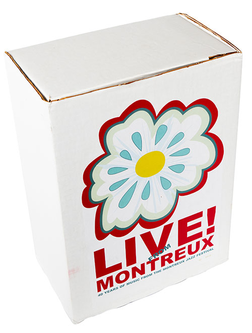 Das Paket mit vier Bildbänden der Kollektion "Live from Montreux"