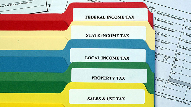 Register mit den verschiedenen Arten von Steuern in den USA