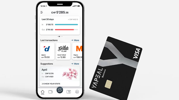 Smartphone-App und Debitkarte der Neo-Bank Yapeal