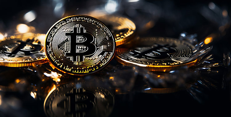 Bitcoin symbolisiert als Münze