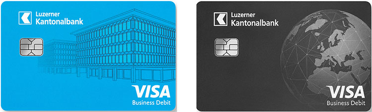 Zwei Business-Debitkarten der LUKB
