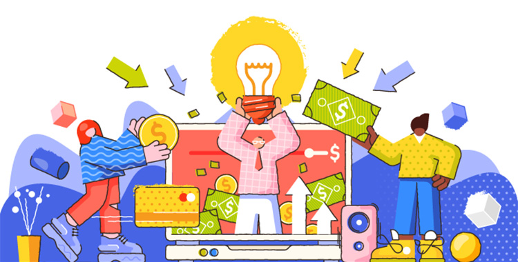Illustration als Symbol für Crowdfunding