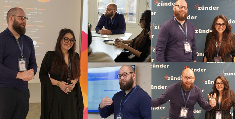 Elvida-Gründer Carlo Camenzind und Surya Skaria am Zünder Accelerator 2026