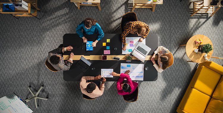 Ein Startup-Team aus der Vogelperspektive betrachtet