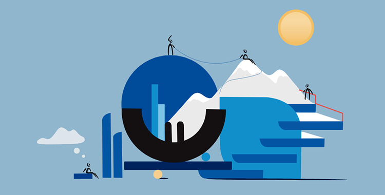 Grafik mit Symbolen von Geld und Geldkultur