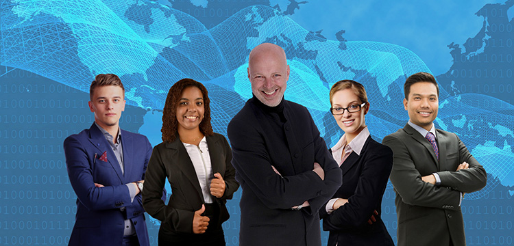 Internationales Team eines Startups