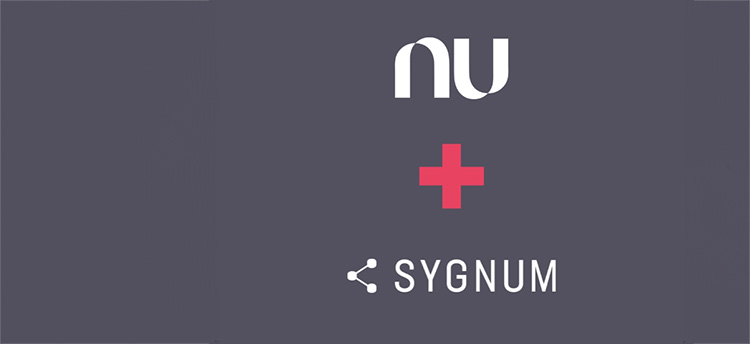 Die Logos der beiden Neo-Banken Nu und Sygnum