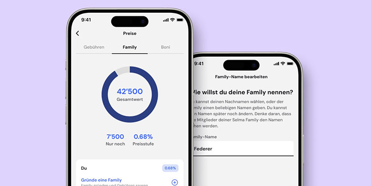 Smartphone-Ansicht der Funktion Gruppen-Sparen