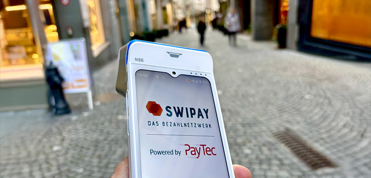 Handyansicht des Zahlungsnetzwerks SwiPay in Lausenne
