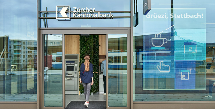 Aussenansicht der ZKB, Filiale Stettbach