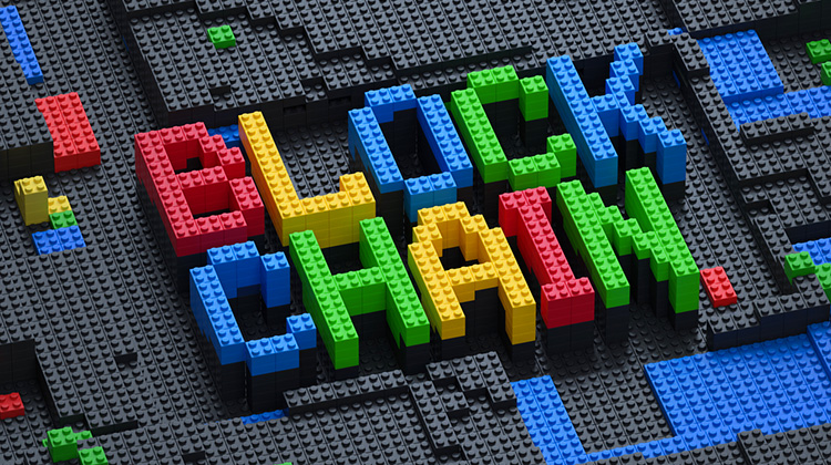 Die Blockchain dargestellt als Symbol mit Lego-Steinen