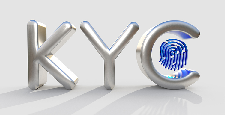 Die Buchstaben KYC für Know Your Customer