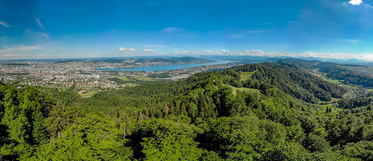 Luftaufnahme des Kantons Zürich