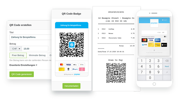 Anwendungen von QR Pay auf Smartphone