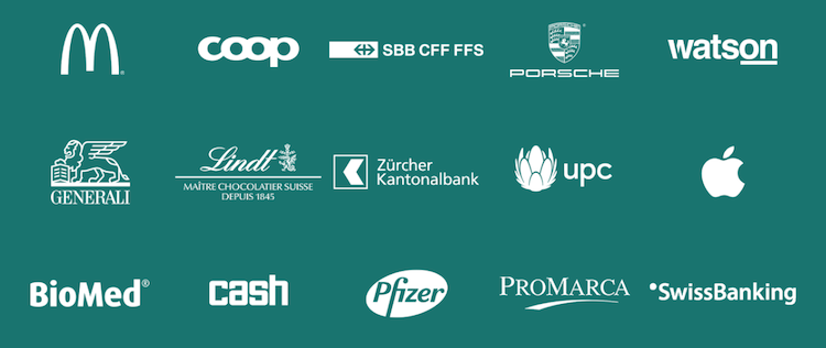 Referenzen als Logos der Werbeagentur TBWA Zürich
