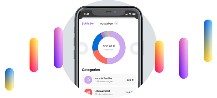 Ansicht eines Smartphones mit der App von Vivid Money