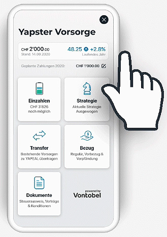 Smartphone-Monitor mit der 3a-Vorsorge-Lösung von Yapeal