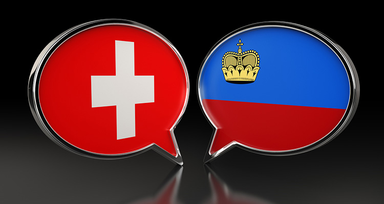 Flaggen von Schweiz und Liechtenstein