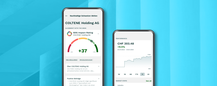 Smartphone-Ansicht der Neo-Bank Radicant