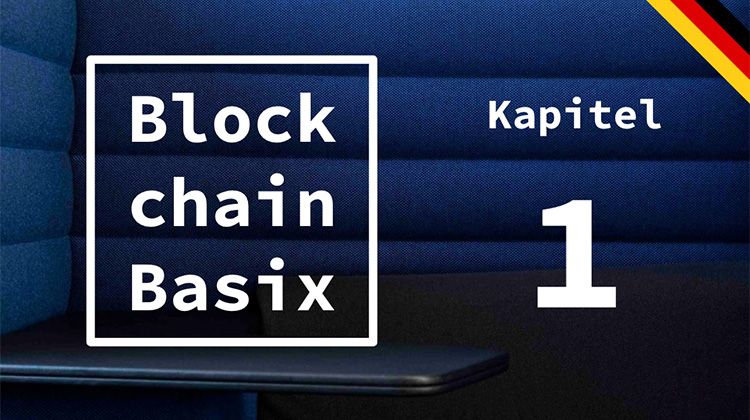 Das Logo weiss auf blau von Blockchain Basix